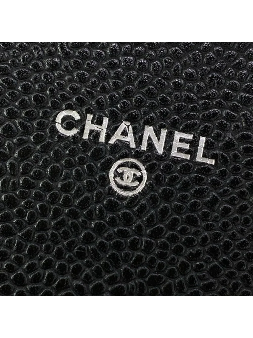 Chanel Wallet Half Moon Black Chain Shoulder Silver CC Logo